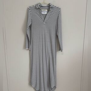 Frank & Eileen Henley Popover Striped Dress